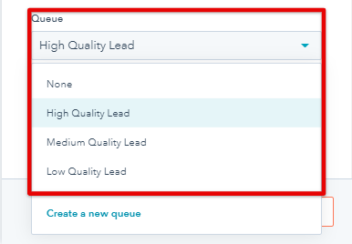 Task queues with dropdown menu by quality