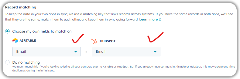 Data Flow Airtable-HubSpot