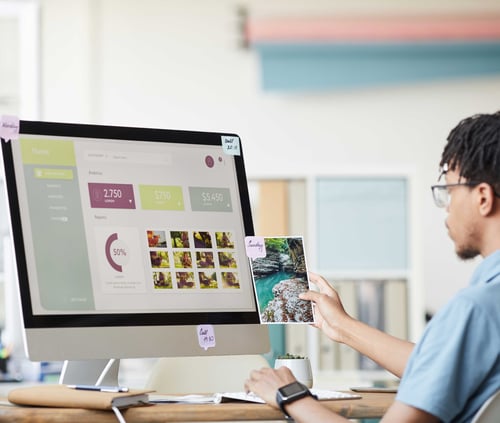 Designer designing a website in HubSpot
