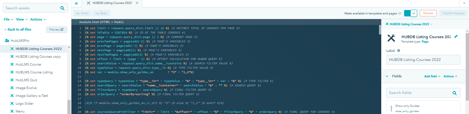 Developing a custom module in HubSpot HubDB
