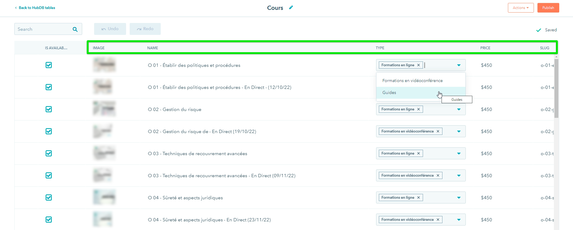 Building a HubDB in HubSpot