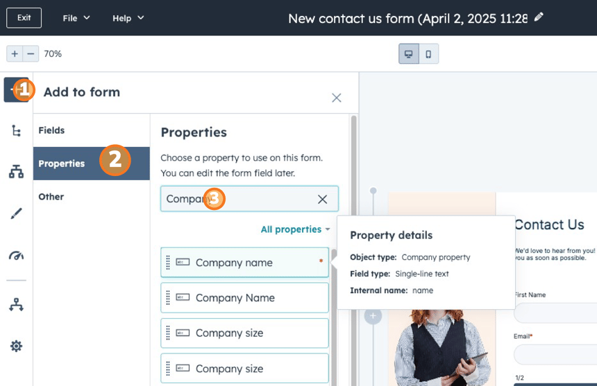 how create form- step 3 image