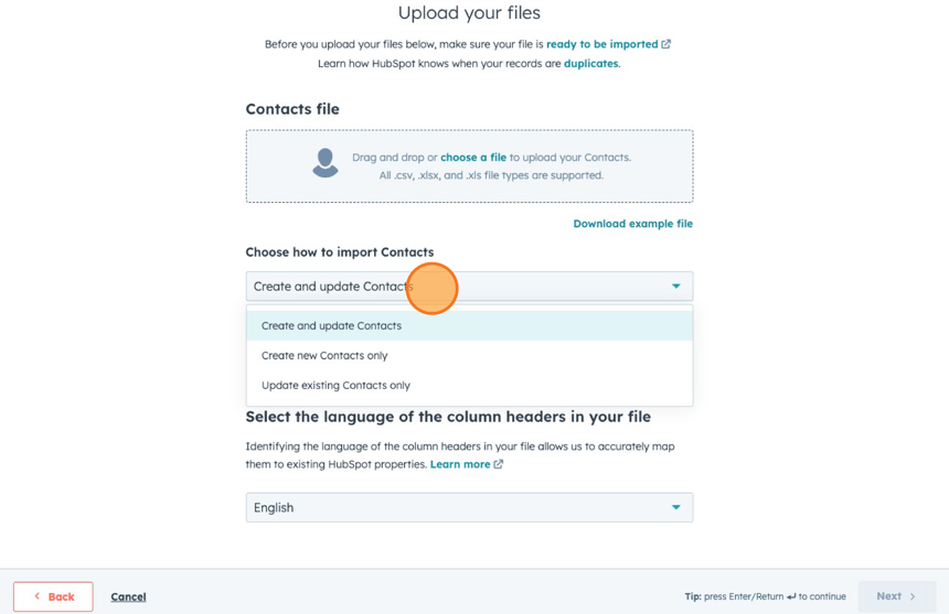 how Import contacts- step 3 image