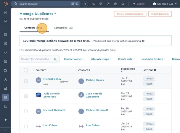 Identify Duplicates in HubSpot step 3 image