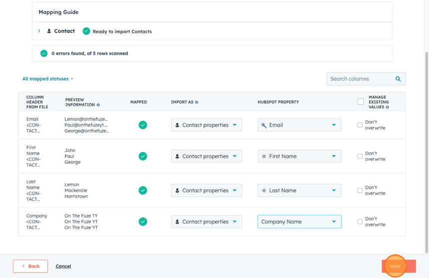 how Import contacts- step 4 image