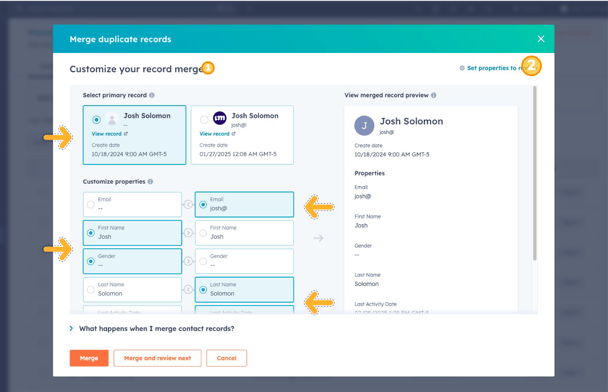 How to Merge Contacts in HubSpot step 4 image