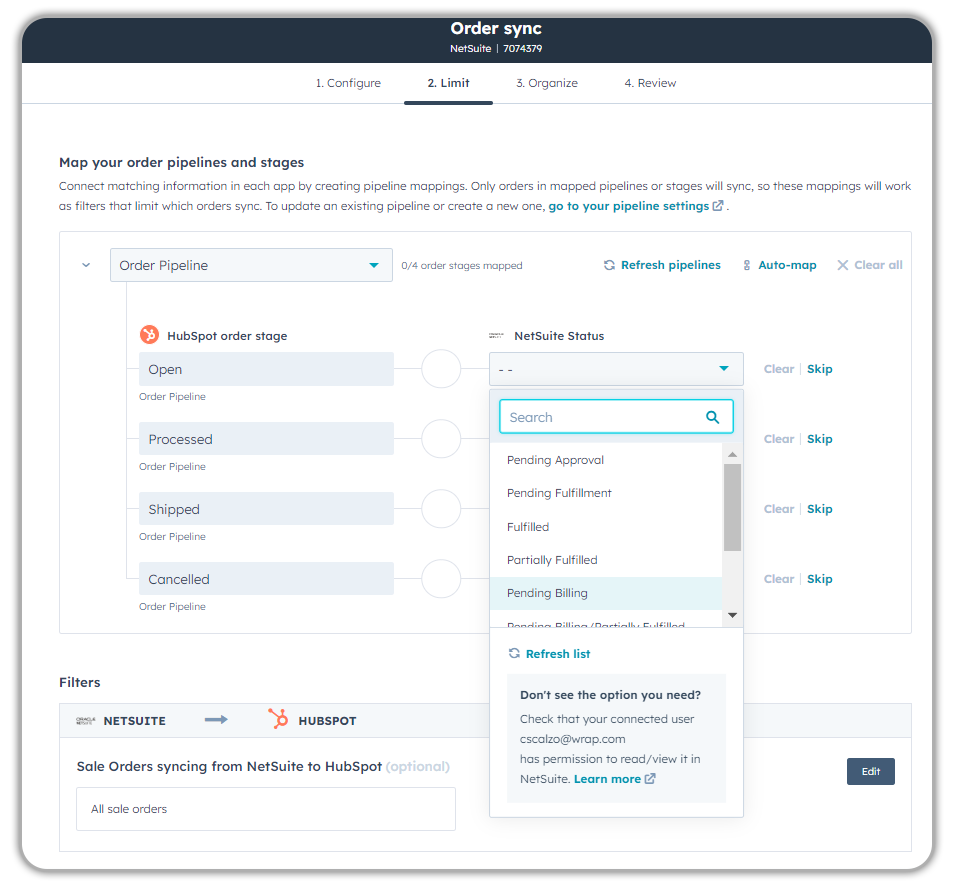 NetSuite Sales Sync HubSpot