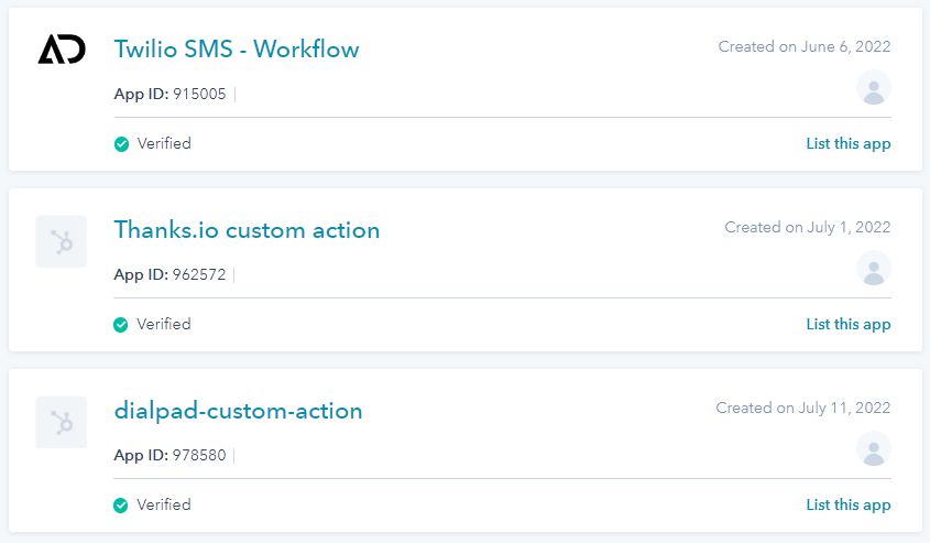 External applications integration with HubSpot