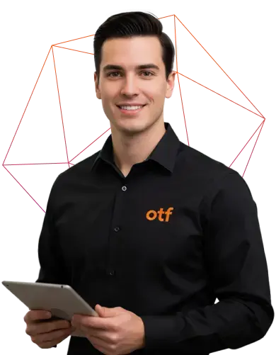 Man holding a tablet and smiling