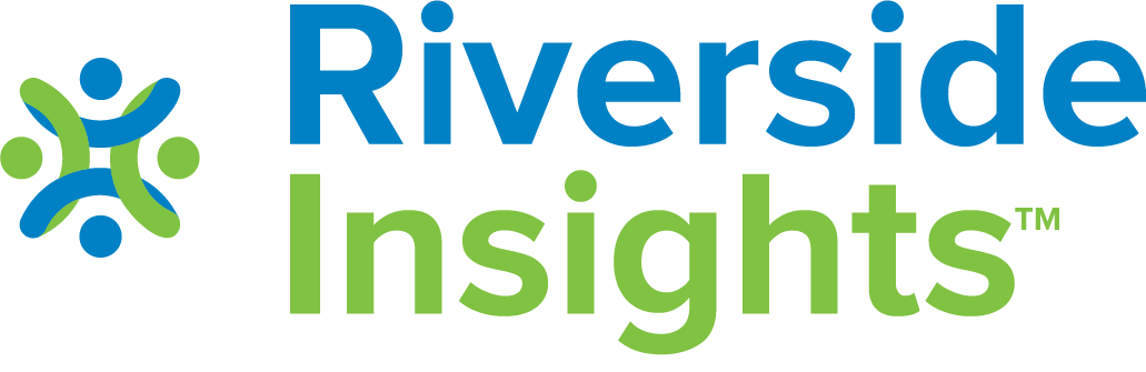 Riverside Insights logo featuring a blue and green abstract human figure icon on the left and the company name 'Riverside Insights' in bold blue and green text, representing an education and assessment solutions provider